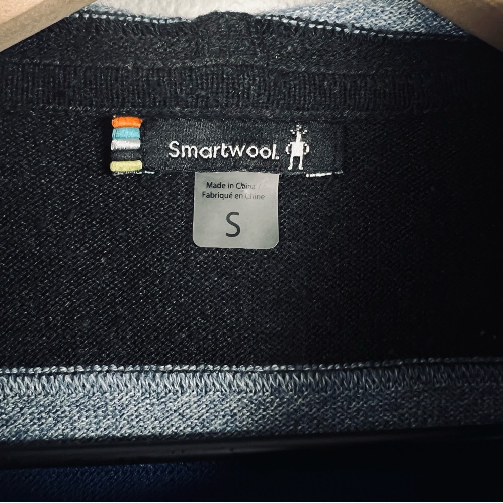 Smartwool Sparwood Pattern Hoodie Blue Horizon Heather Stripe Men's Small - Picture 5 of 8